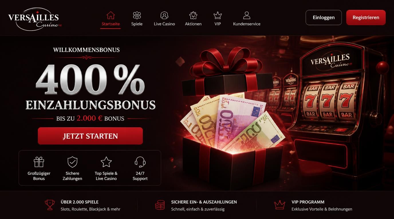 Ein Willkommensbonus mit 400 % Bonus, Geschenkbox und Slotmaschinen